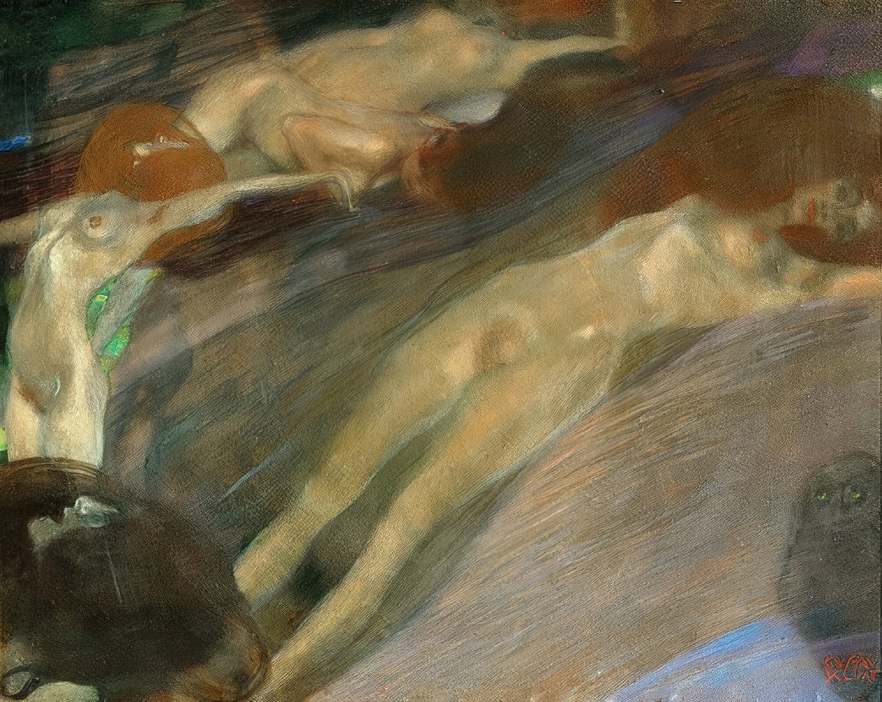 Bewegtes Wasser von Gustav Klimt