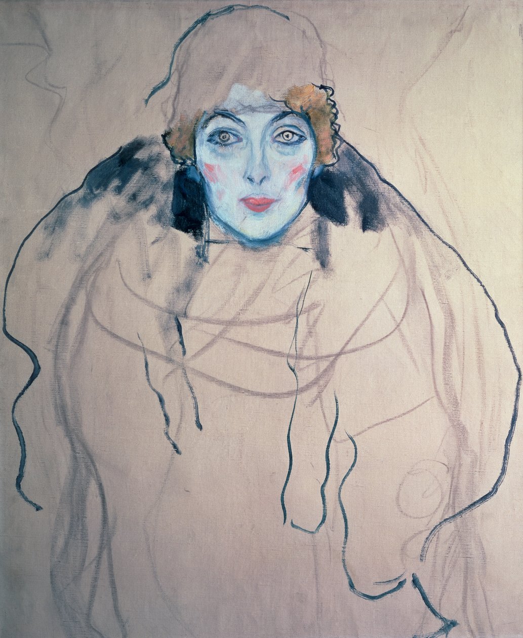 Kopf einer Frau, 1917 von Gustav Klimt