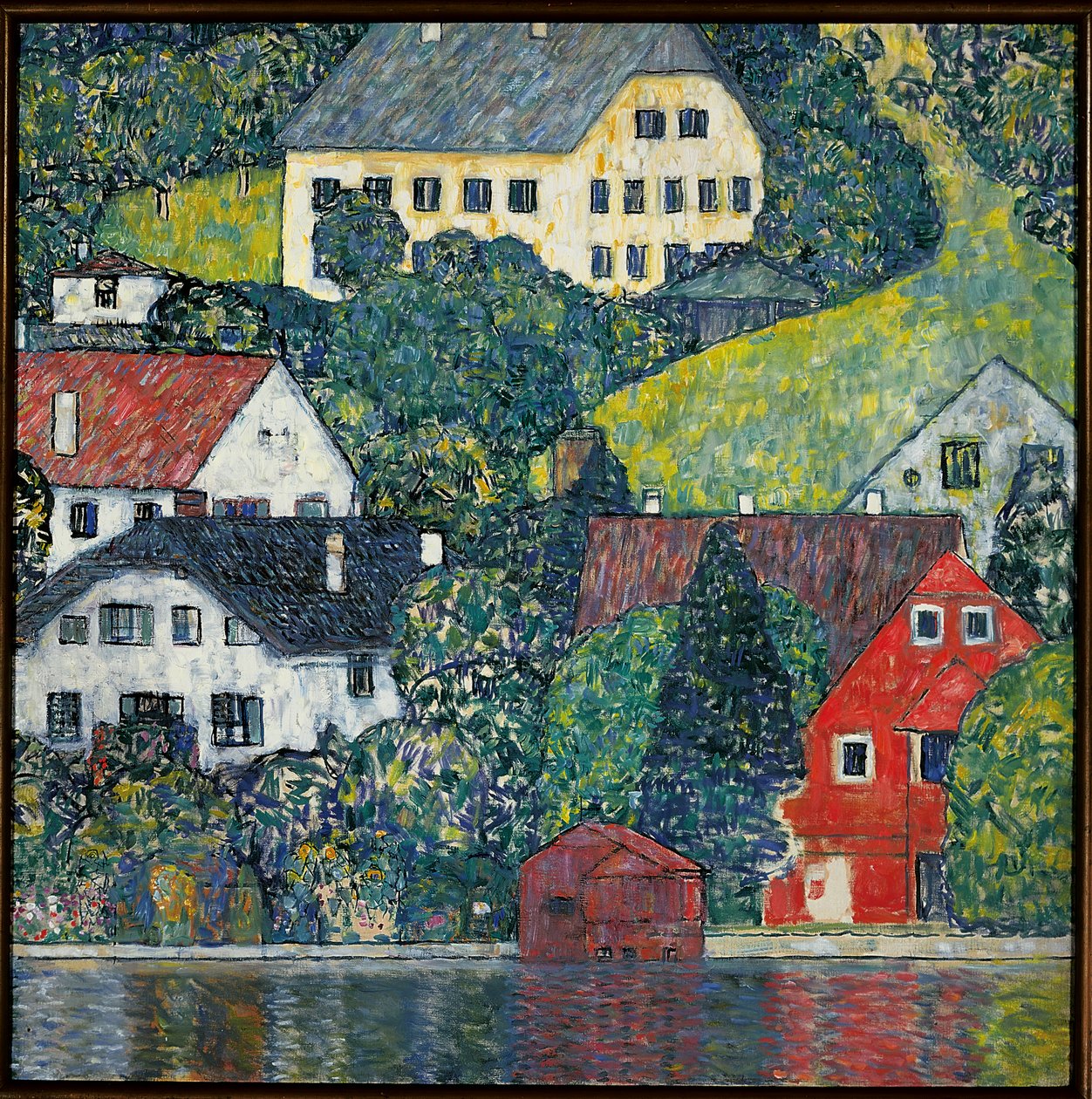Häuser in Unterach am Attersee von Gustav Klimt