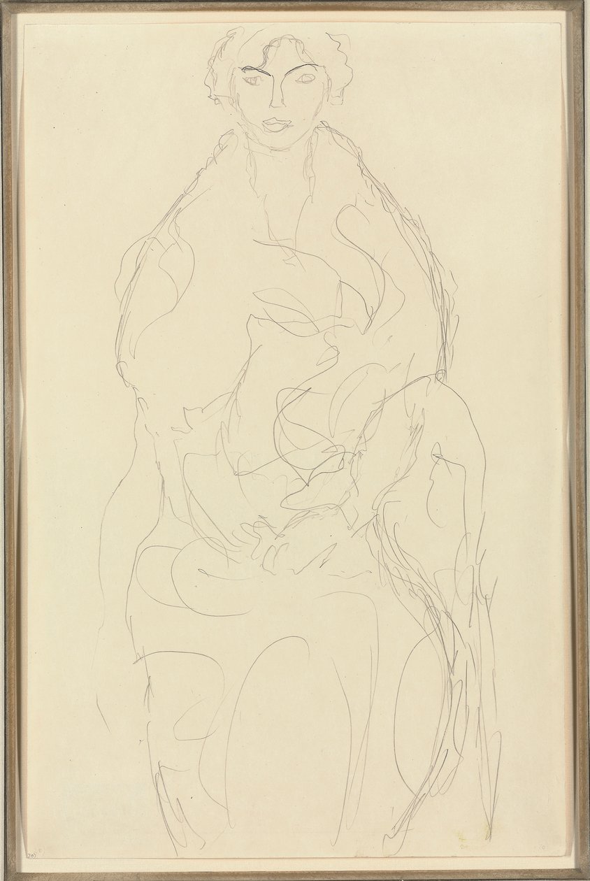 Sitzende Frau von vorne, ca. 1917-18 von Gustav Klimt