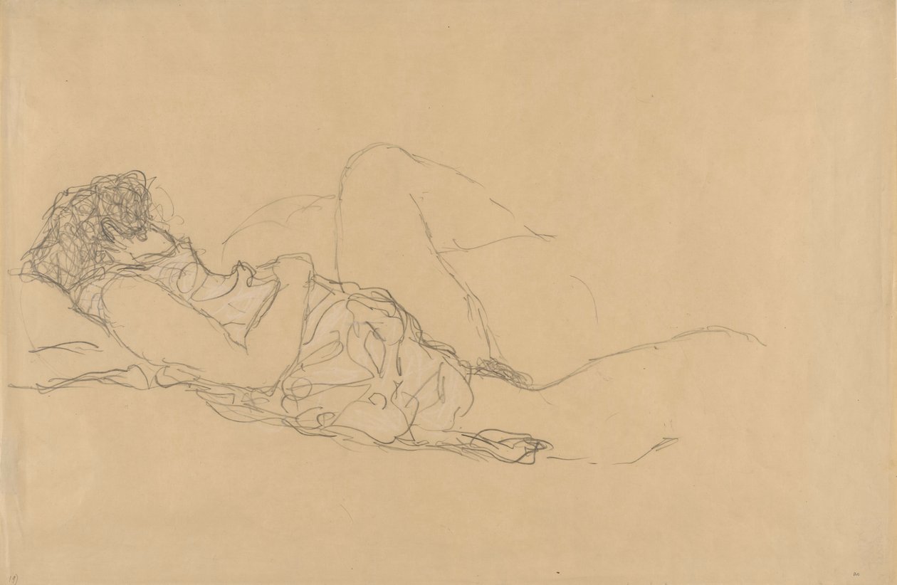 Schlafende Frau von Gustav Klimt