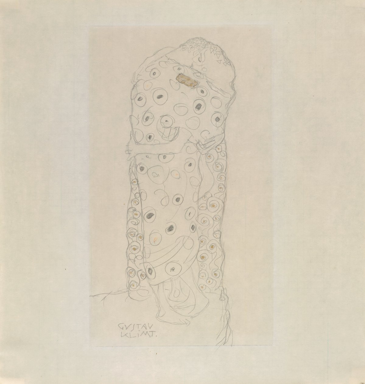 Stehendes Liebespaar, 1907-1908 von Gustav Klimt