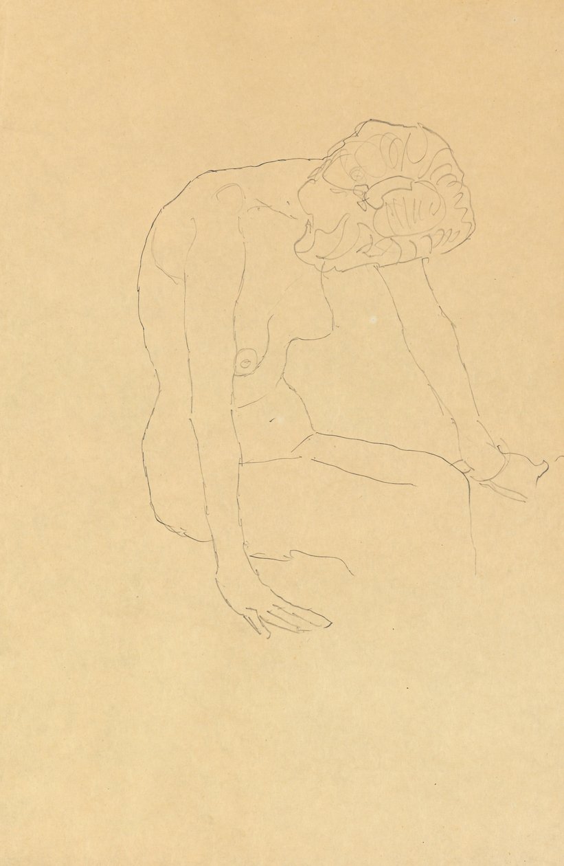Studie eines weiblichen Aktes, ca. 1908-1909 von Gustav Klimt