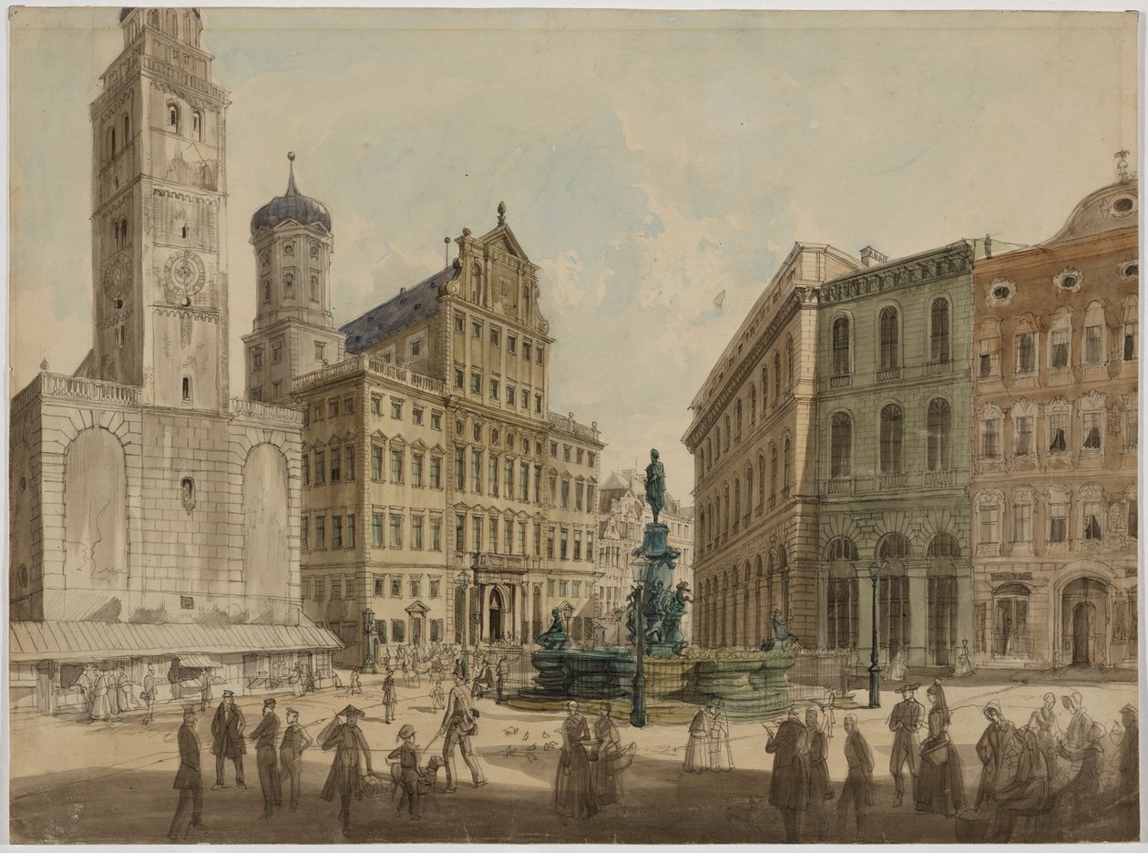 Perlachturm und Rathaus Augsburg von Gustav Kraus