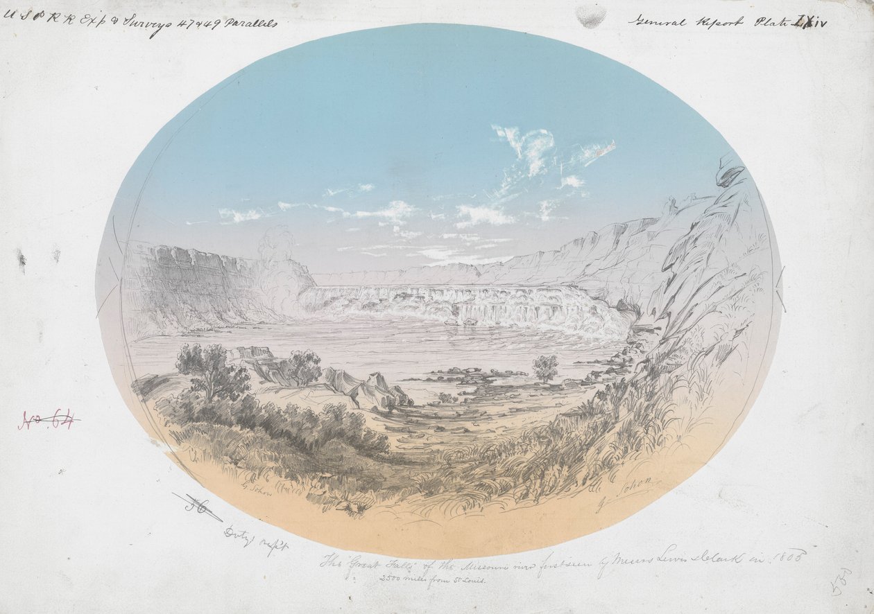 Große Wasserfälle des Missouri River von Gustav Sohon