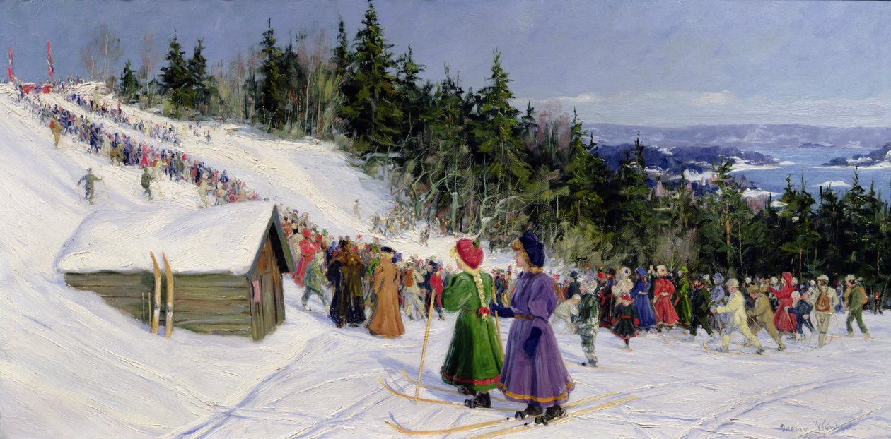Skirennen in Fjelkenbakken von Gustav Wentzel