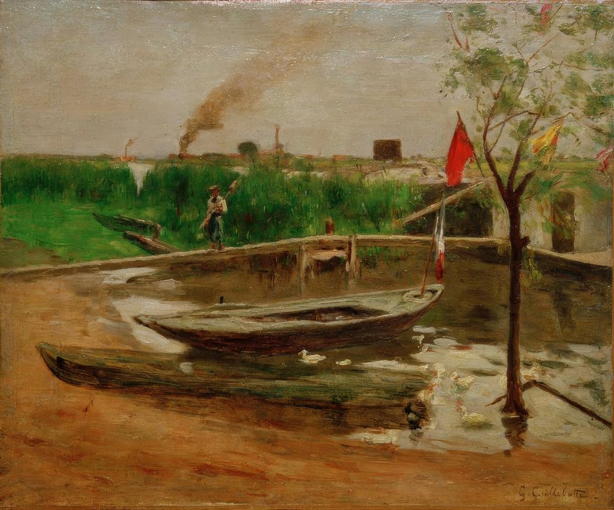 Bootshaus bei Porte Marly von Gustave Caillebotte