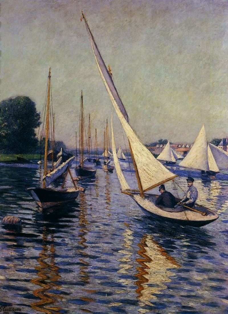 Regatten in Argenteuil von Gustave Caillebotte