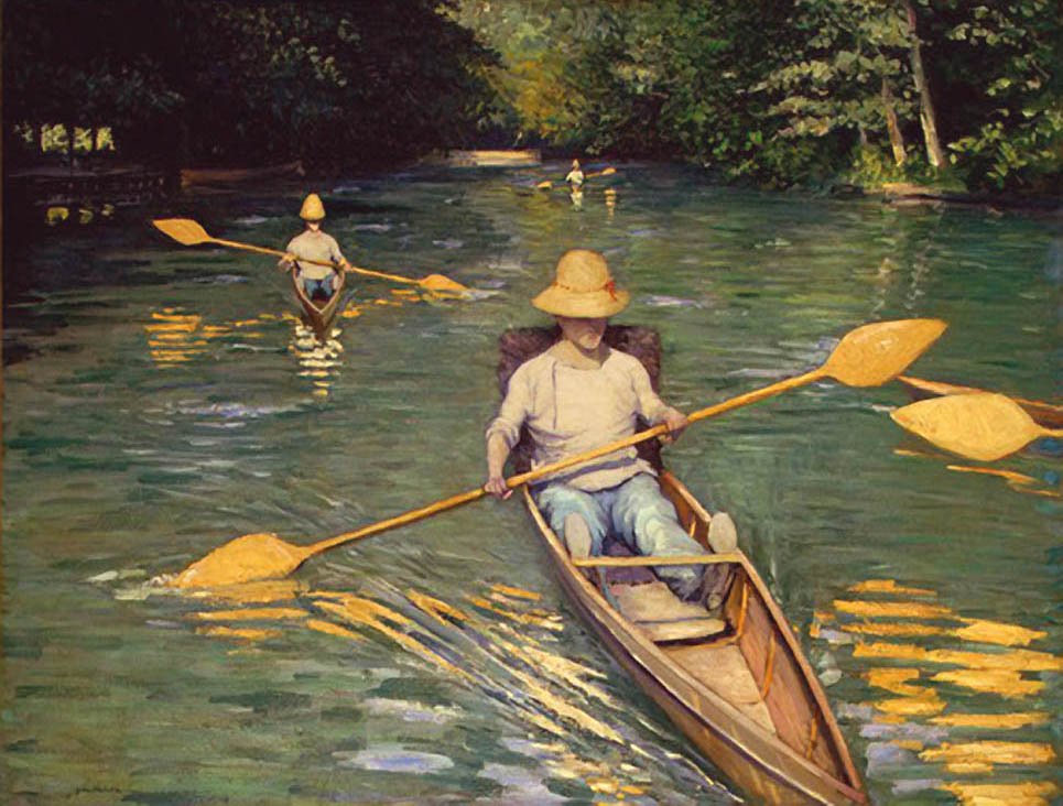 Boote auf der Yerres von Gustave Caillebotte
