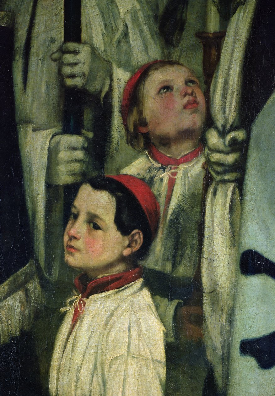 Ein Begräbnis in Ornans (Detail), 1849-1850 von Gustave Courbet