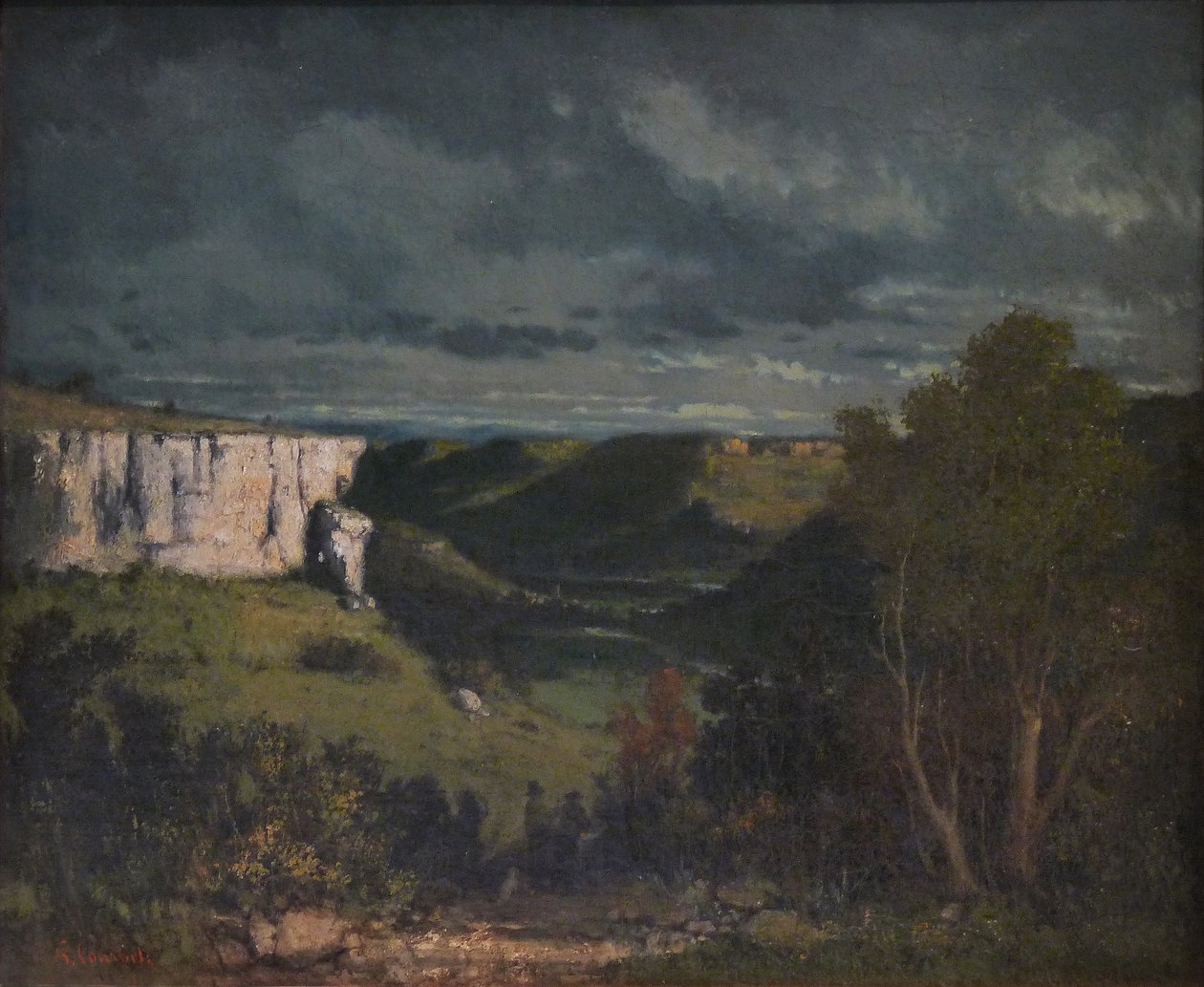 Das Tal der Loue bei Gewitter von Gustave Courbet