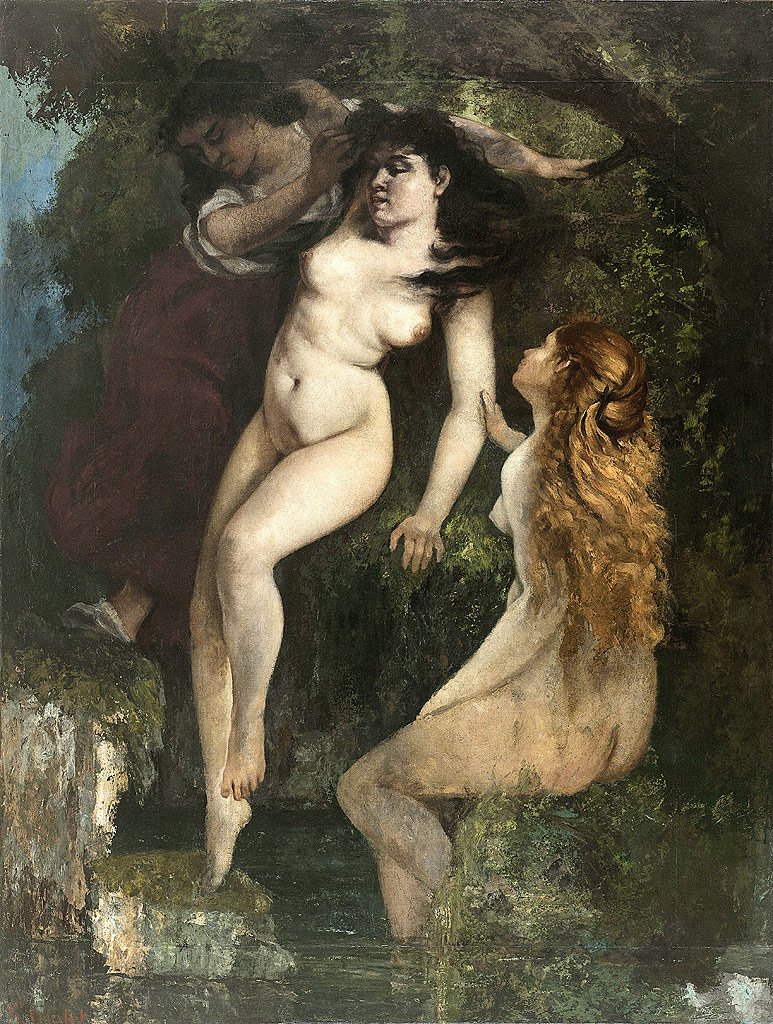 Die drei Badenden von Gustave Courbet