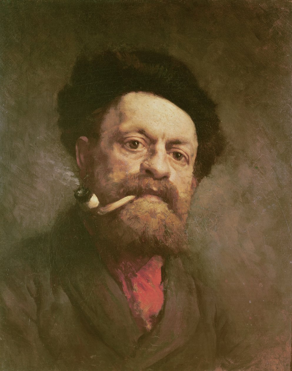 Mann mit Pfeife von Gustave Courbet
