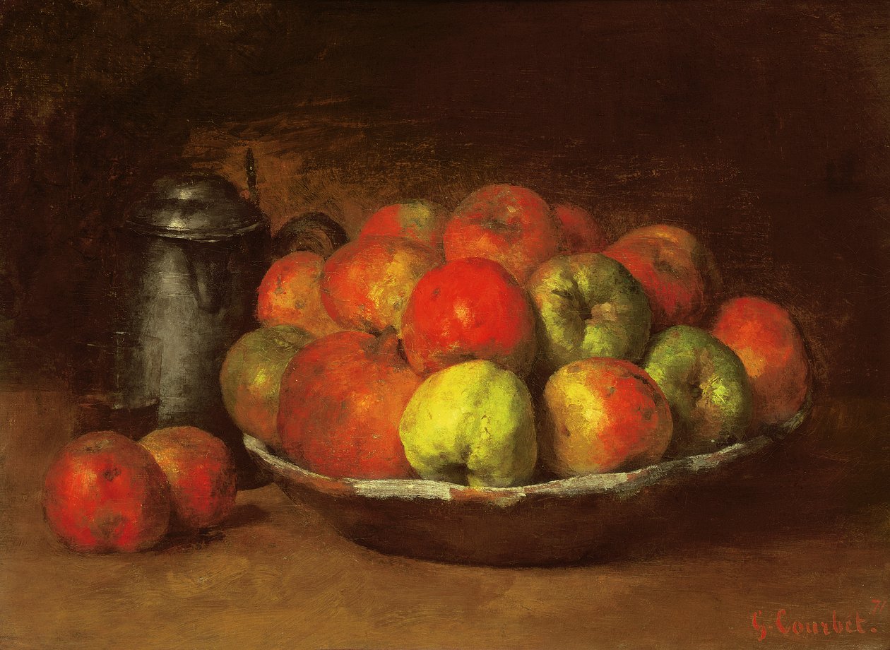 Stillleben mit Äpfeln und einem Granatapfel, 1871-72 von Gustave Courbet