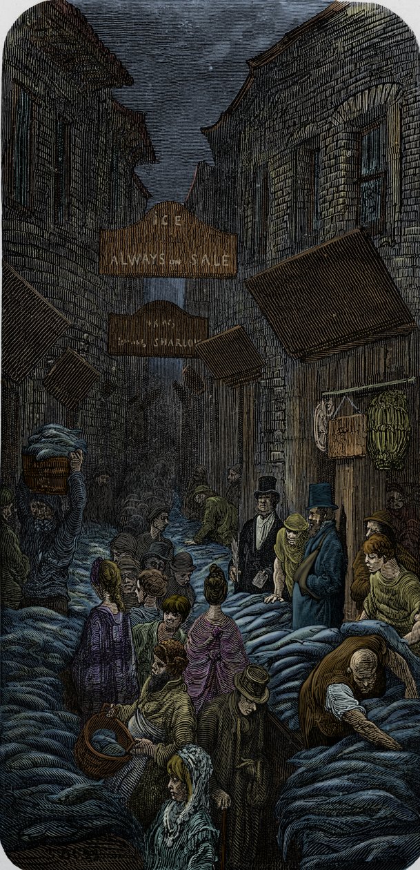 Ein viktorianischer Fischmarkt von Gustave Dore