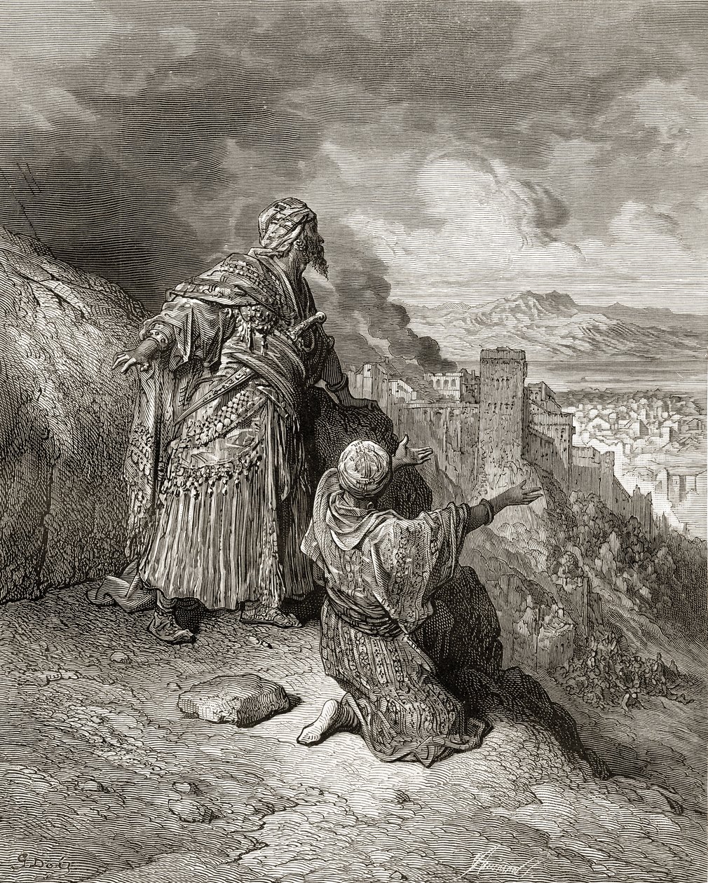 Boabdil (Muhammad XI), der letzte arabische König von Granada wird 1542 ins Exil geschickt, Illustration aus 