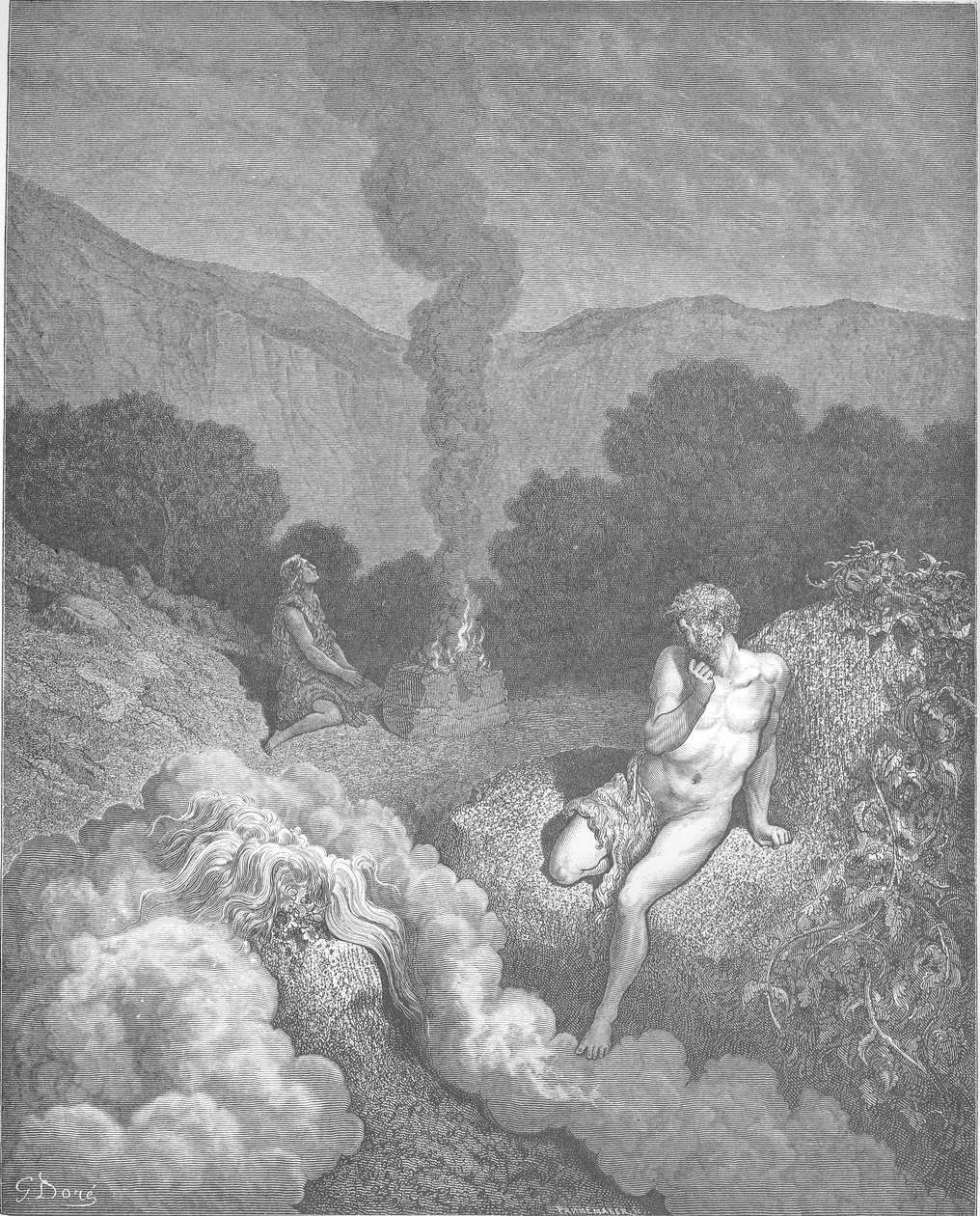 Kain und Abel bringen ihre Opfer dar von Gustave Dore