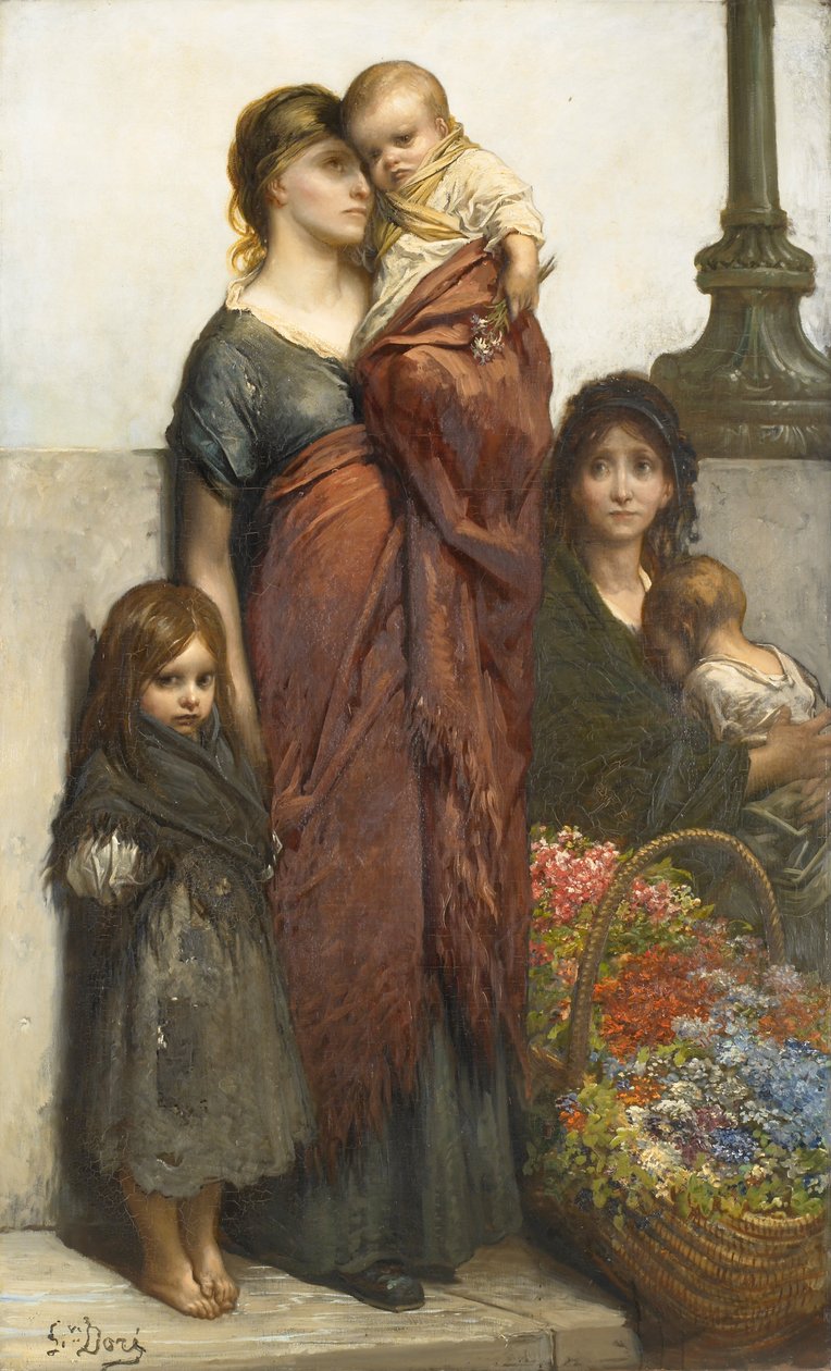 Blumenverkäufer von London von Gustave Dore