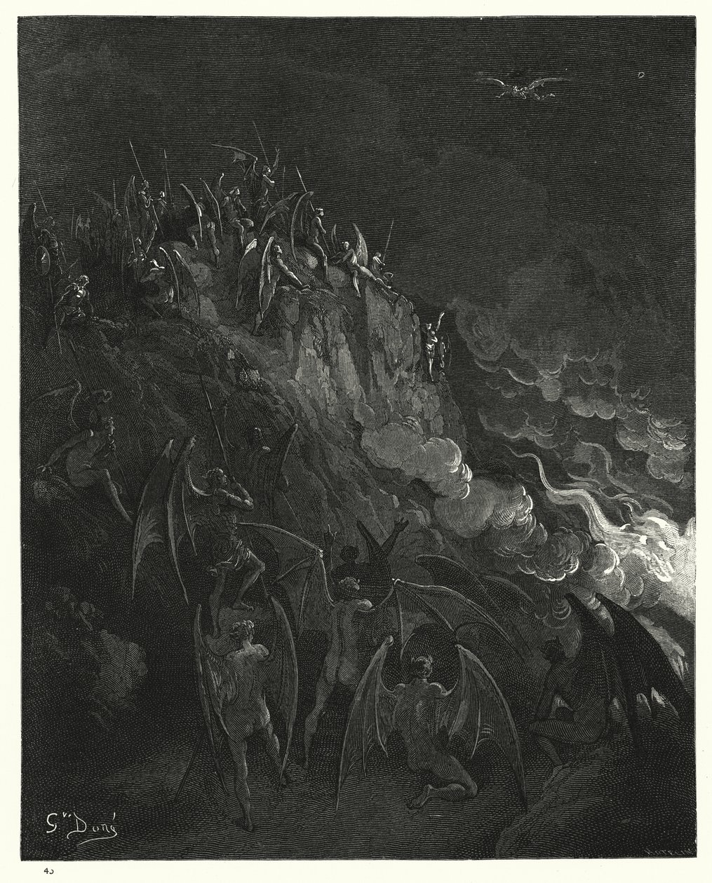 Illustration für Miltons Paradise Lost, Buch X, Zeilen 439-441 von Gustave Dore