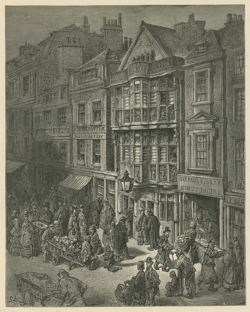 Illustration von Bishopsgate Street von Gustave Dore