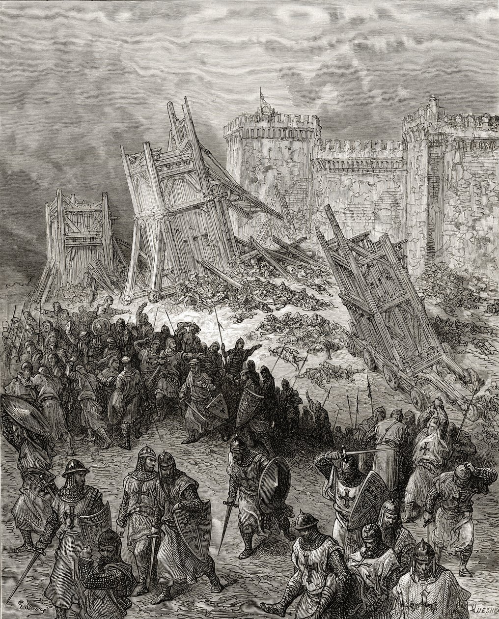 Zweiter Angriff der Kreuzfahrer auf Jerusalem abgewehrt, Illustration aus 