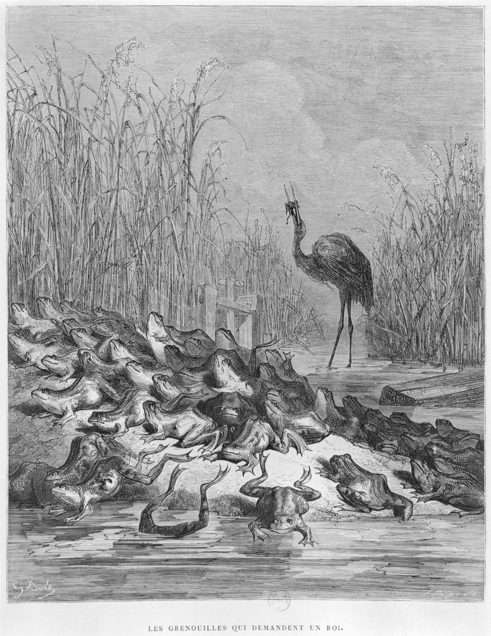 Die Frösche bitten um einen König, Illustration aus 