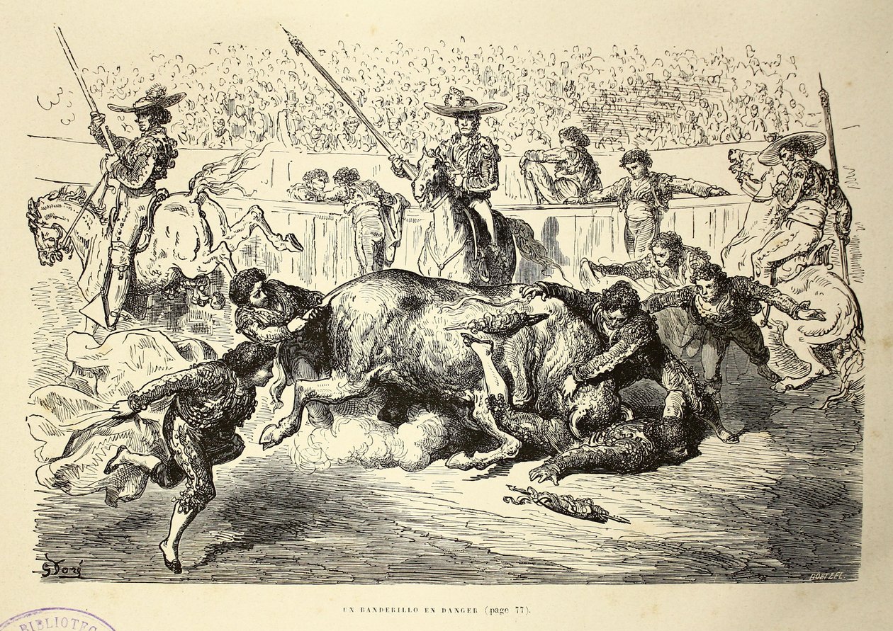 Ein Banderillero in Gefahr von Gustave Dore