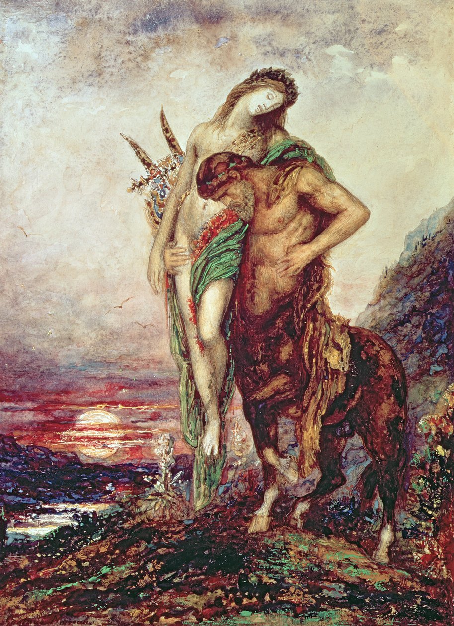 Toter Dichter von Zentaur getragen von Gustave Moreau