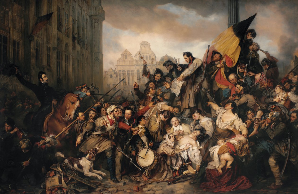 Episode der Septembertage auf dem Grand Place in Brüssel von Gustave Wappers