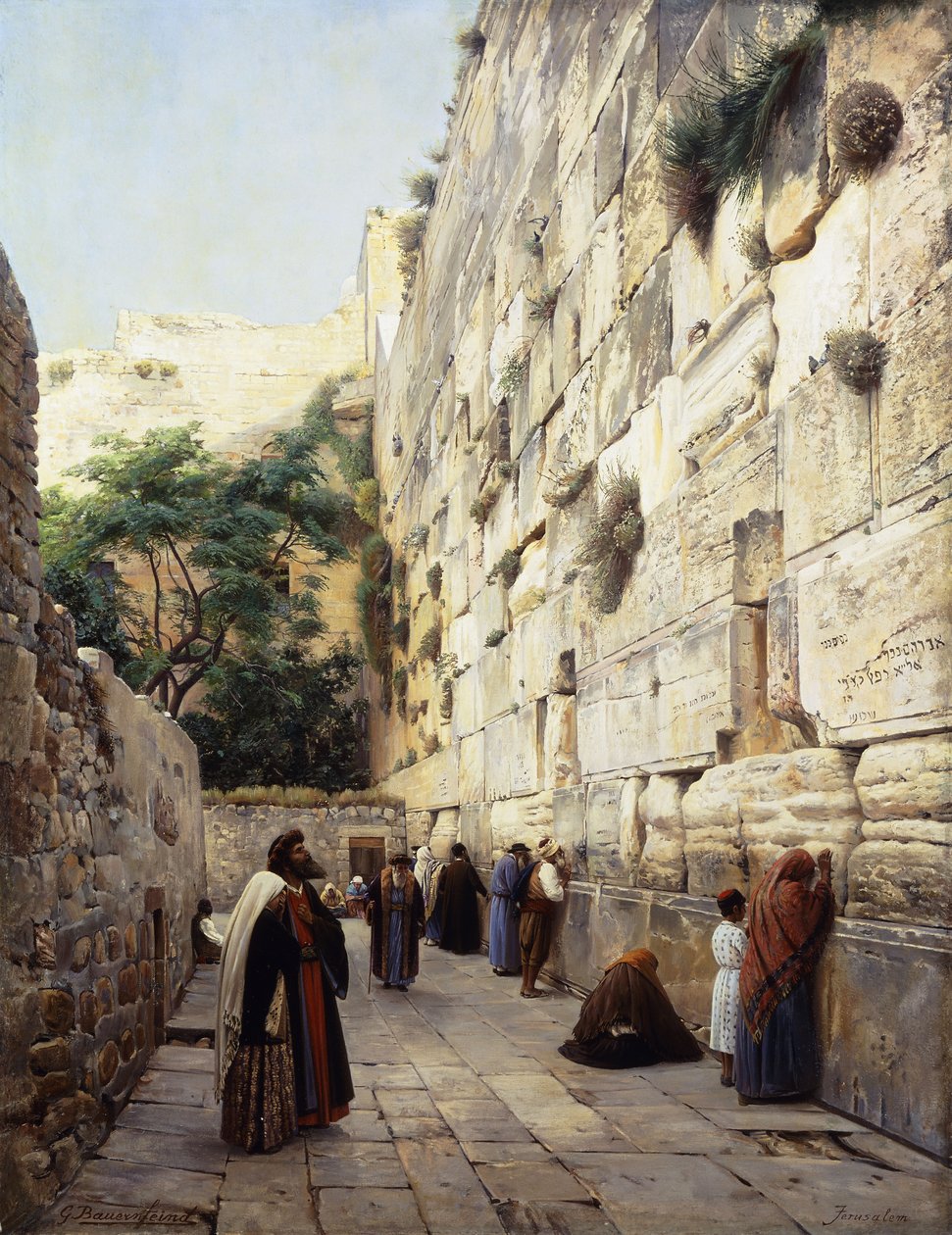 Beten an der Klagemauer, Jerusalem von Gustave Bauernfeind