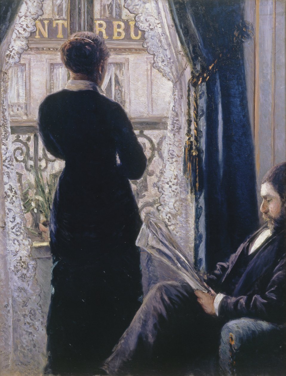 Innenraum. Frau am Fenster von Gustave Caillebotte
