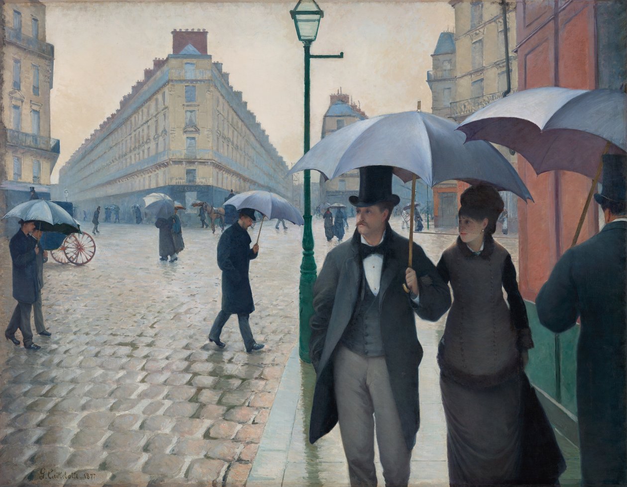 Straße in Paris; Regentag von Gustave Caillebotte