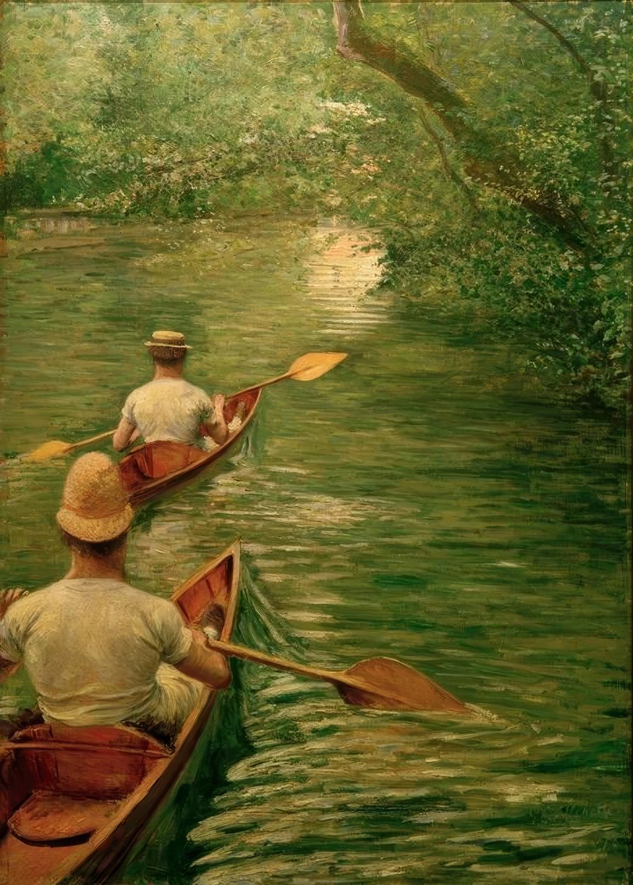 Périssoires auf der Yerres von Gustave Caillebotte