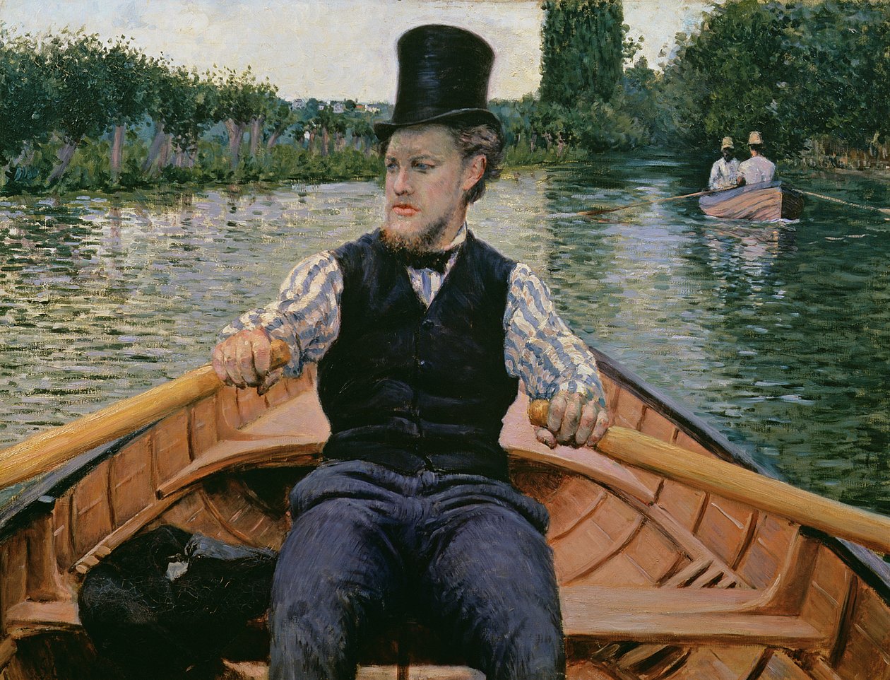 Ruderer mit Zylinder von Gustave Caillebotte