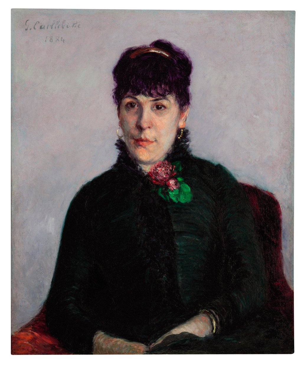 Frau mit einer Rose, 1884 von Gustave Caillebotte