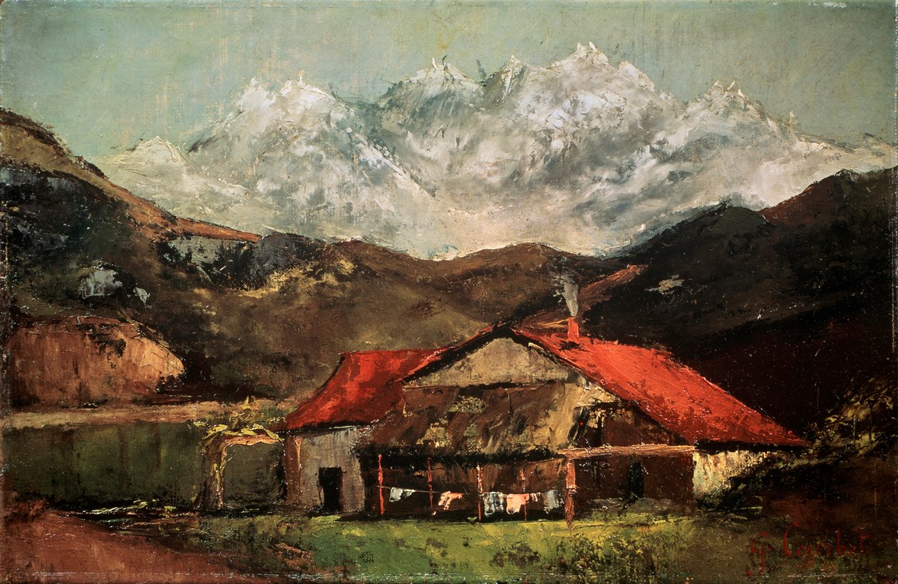 Eine Hütte in den Bergen von Gustave Courbet