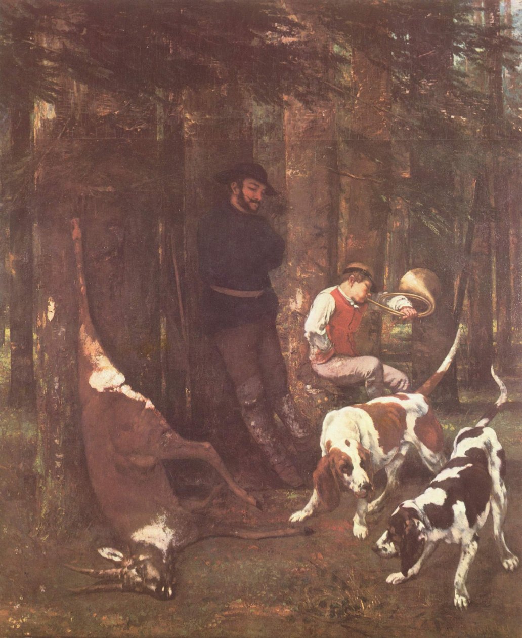 Die Beute (Jagd mit Hunden) von Gustave Courbet