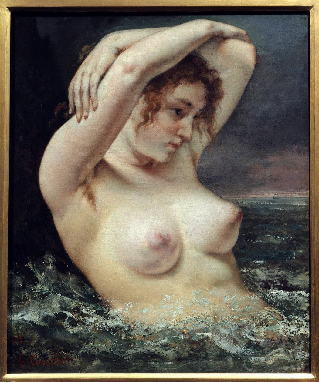 Frau an der Welle von Gustave Courbet