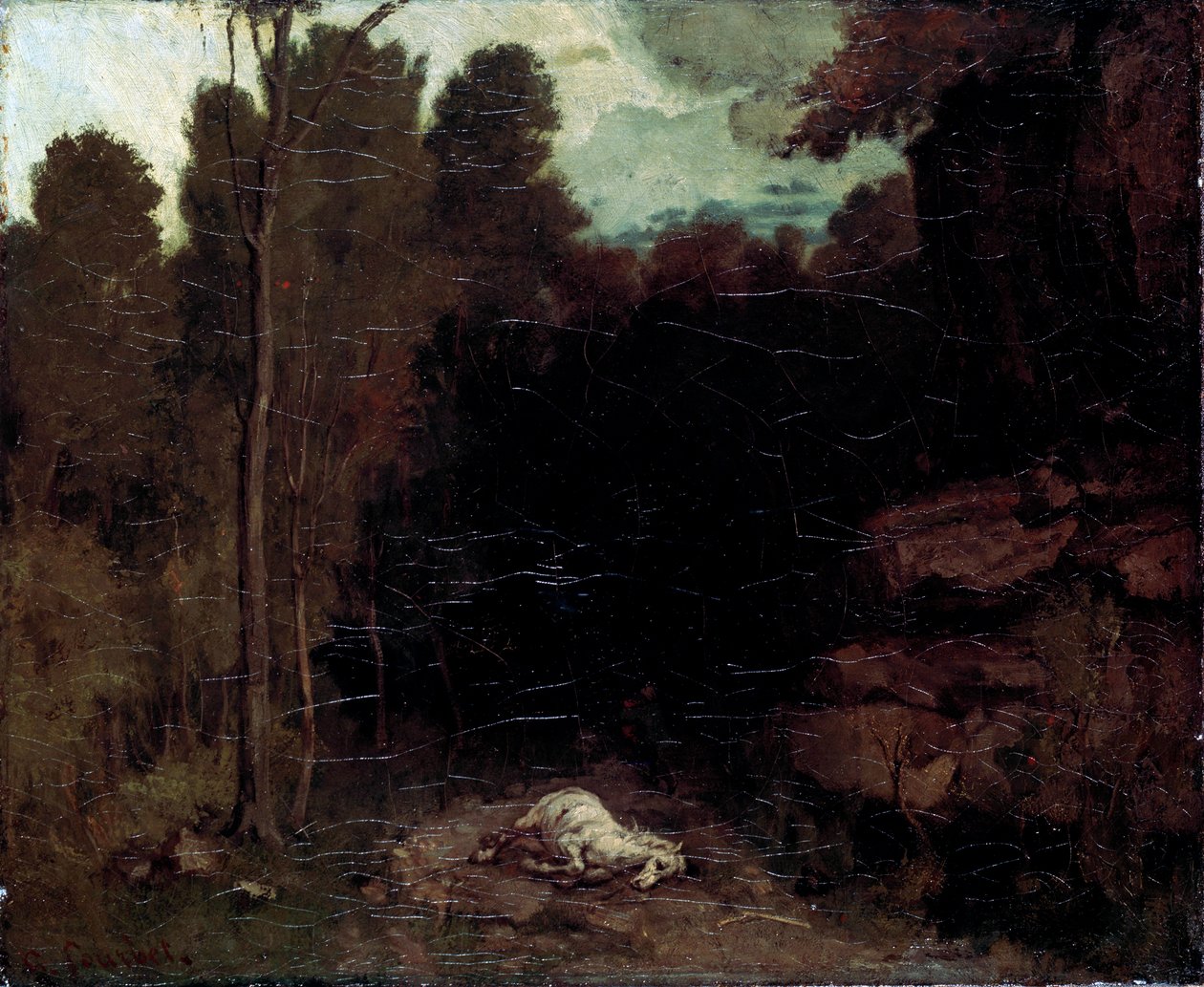 Landschaft mit einem toten Pferd von Gustave Courbet