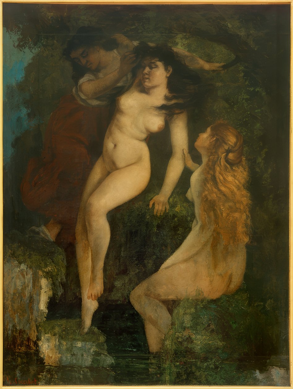 Die drei Badenden von Gustave Courbet