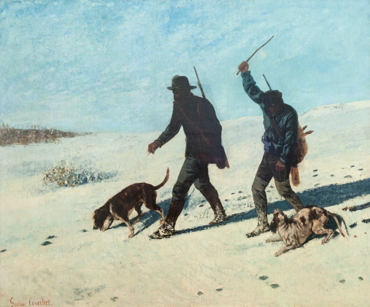 Wilderer im Schnee von Gustave Courbet