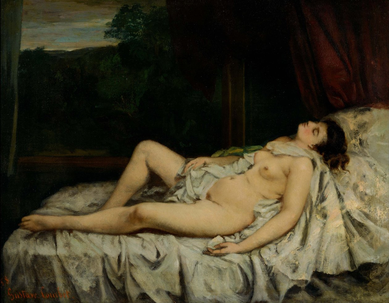 Schlafender Akt von Gustave Courbet