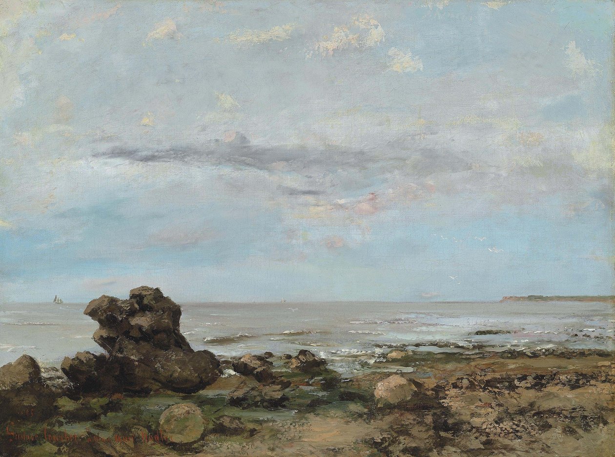 Der Strand von Trouville von Gustave Courbet