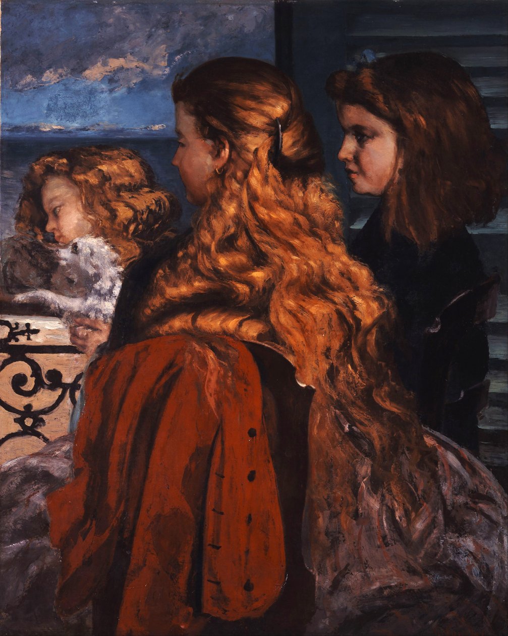 Drei junge Engländerinnen am Fenster von Gustave Courbet