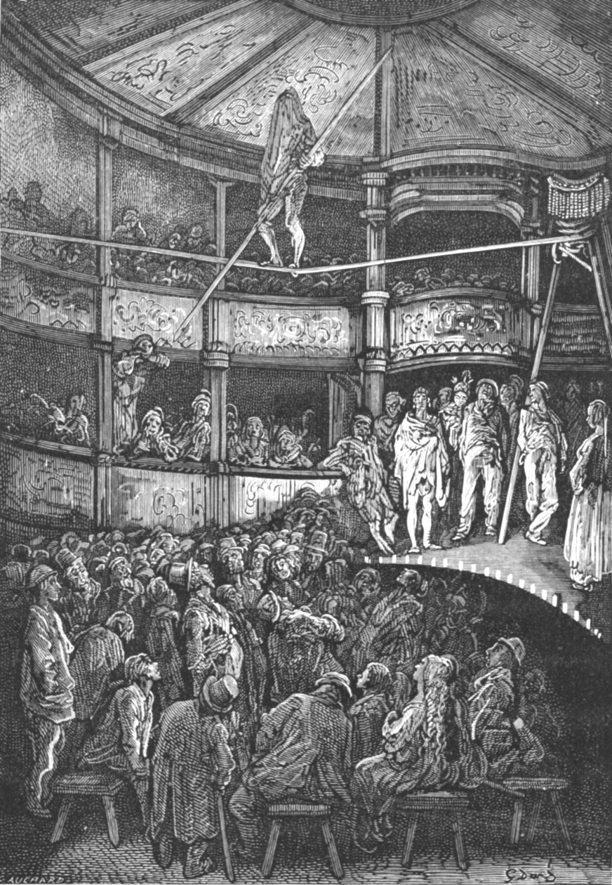 Blondin in Shoreditch, 1872 von Gustave Dore
