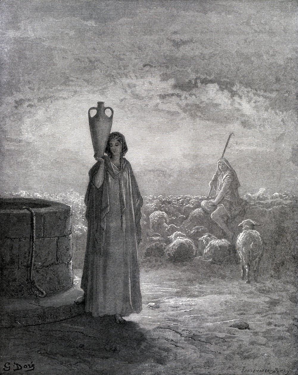 Jakob hütet die Herden Labans von Gustave Dore