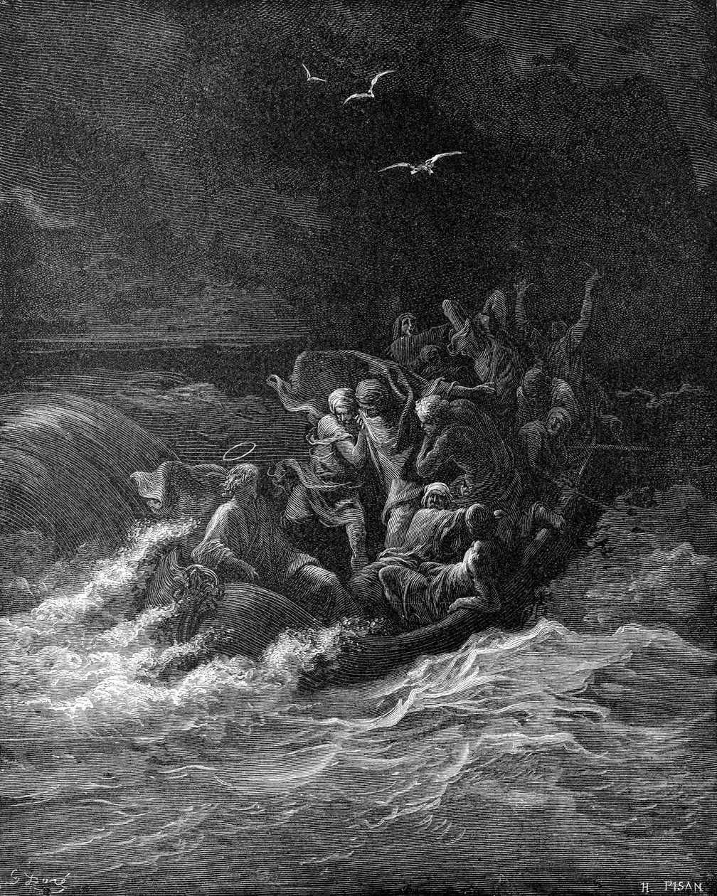 Jesus beruhigt den Sturm von Gustave Dore