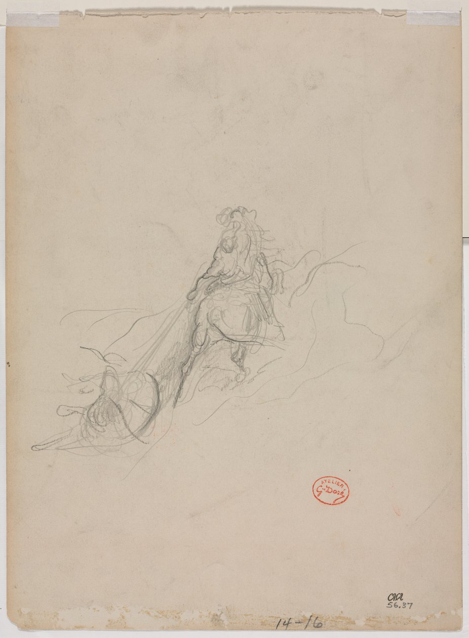 Skizze einer Jagdszene, ca. 1868 von Gustave Dore