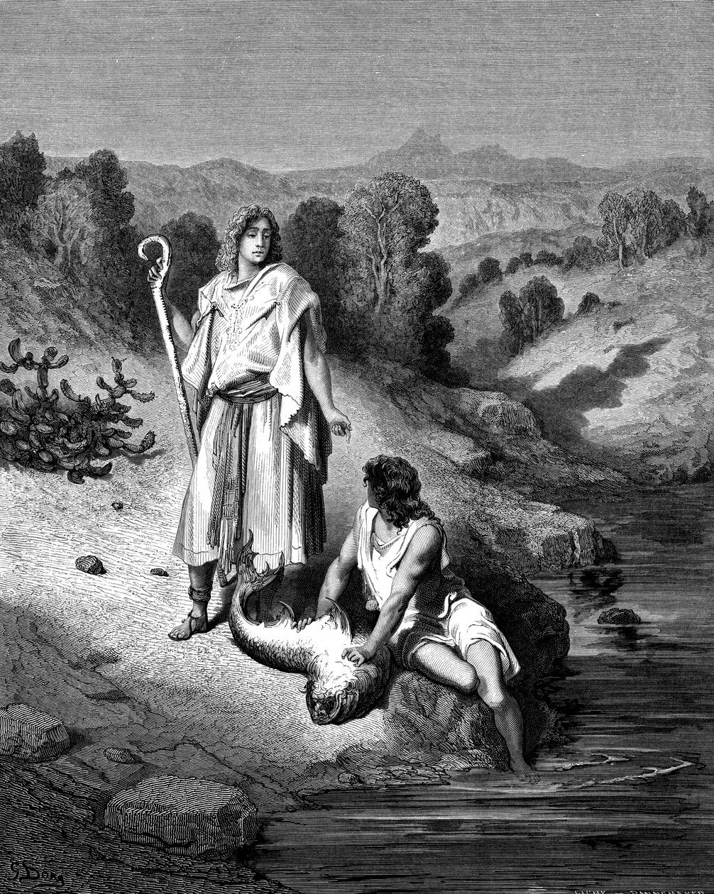 Tobias mit dem Erzengel Raphael, 1865-1866 von Gustave Dore