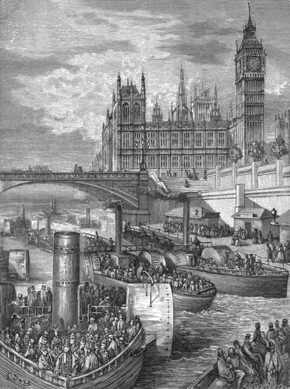 Westminster Stairs - Dampfer verlassen, 1872 von Gustave Dore